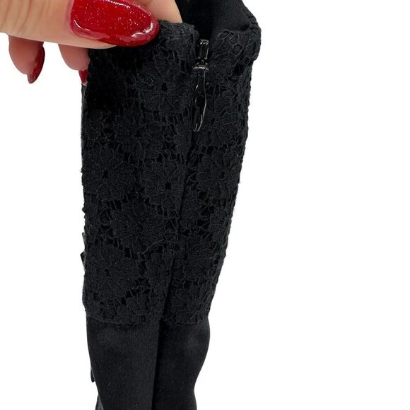 Betsey Johnson Vintage Dress Black Sleeveless Lace A Line Silk Bow Size 4 - Picture 8 of 10